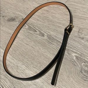 EUC J.Crew Black Patent Skinny Belt